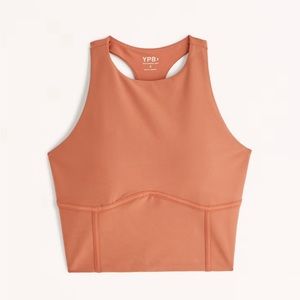 Abercrombie & Fitch YPB sculptLUX High-Neck Corset Slim Tank, size S, copper